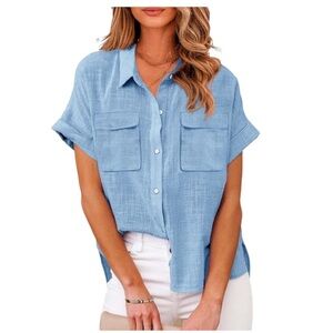 Czecio • Short Sleeve “Linen” Button-Up Shirt